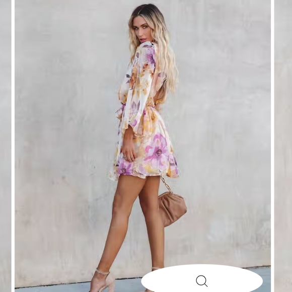 VICI FLORAL CHIFFON TASSEL DRESS Womans large - Picture 2 of 5